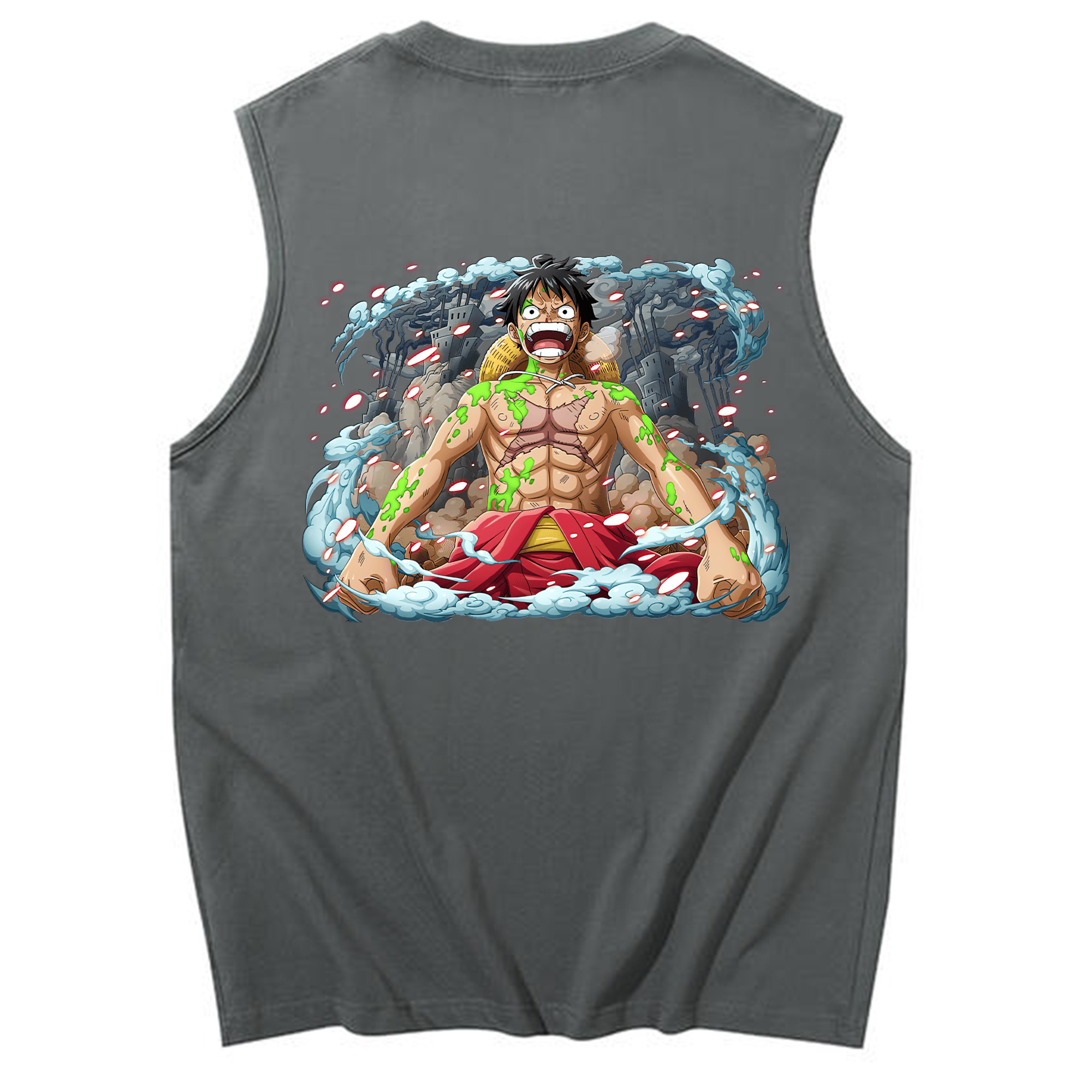ワンピース モンキー・D・ルフィ ONE PIECE Monkey D. Luffy コットン100％タンクトップ（背面プリント）